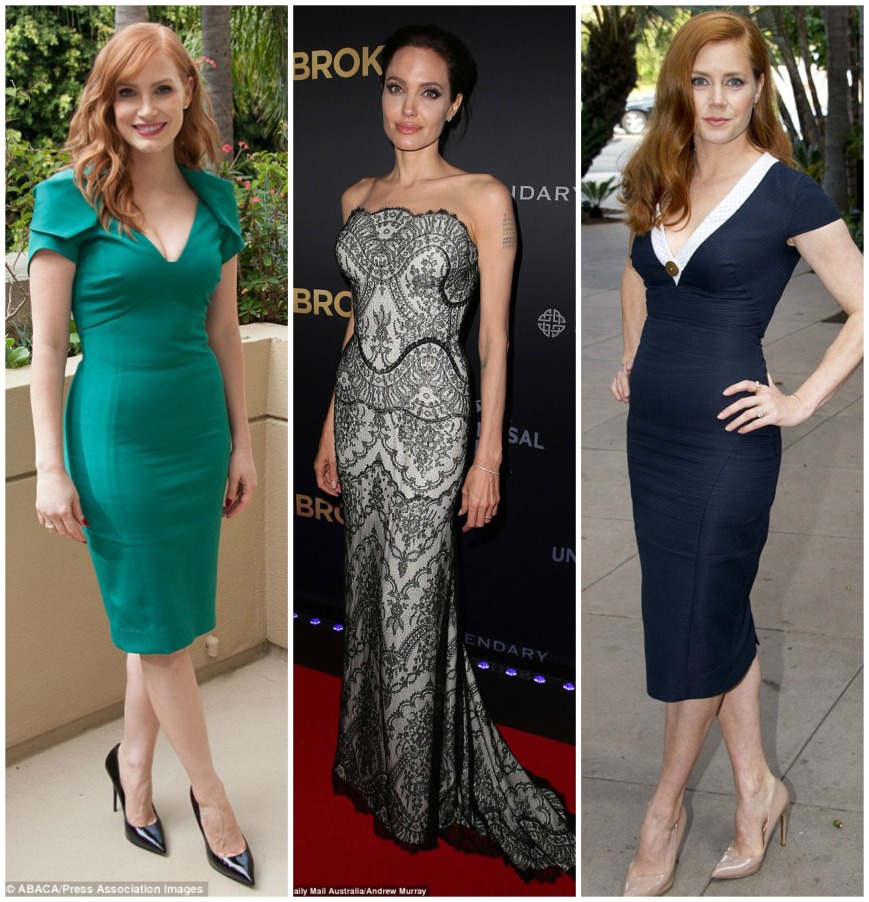 Jessica Chastain, Angelina Jolie and Amy Adams